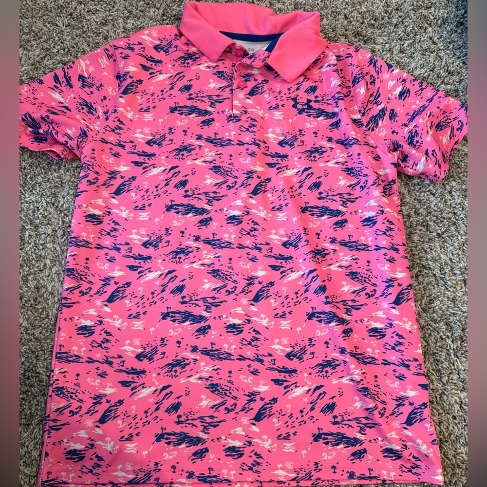 Under Armour Pink and Blue Kids Polo Shirt